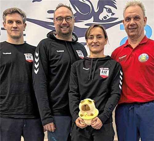 Das erfolgreiche Team der VfL-Piranhas: Andrej Kormilez, Stefan Hubl, Lili Roth und Silvio Keller (von links).Foto privat