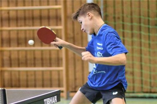 Der Kolbermoorer Rafael Mayer lieferte eine starke Vorstellung mit drei gewonnenen Einzeln ab. Foto Gerhard Erlich