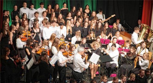 Die Musiker des Sebastian-Finsterwalder-Gymnasiums bei ihrem Auftritt im Ballhaus.Foto  re