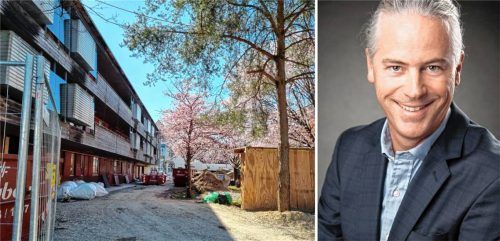 Die Wohnblöcke im Föhrenwinkel werden nun abgerissen. Martin Reitmeyer, Geschäftsführer der Stadtbau Waldkraiburg, erklärt, wie es dort weitergeht. Foto Maier/re