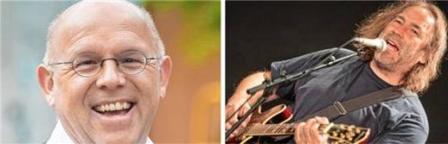 Jürgen Kirner (links), Kabarettist und „Chef“ der Brettl-Spitzen, hat nicht nur Musiker Roland Hefter nach Großkarolinenfeld eingeladen. Foto Kirner/Stefan Brending