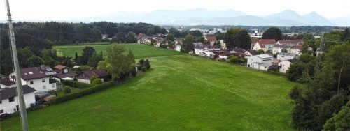 Soll die Stadt Kolbermoor die Planungen für eine neue Siedlung auf diesem Areal im Nordosten einstellen? Über diese Frage entscheiden am Sonntag, 19. April, die Kolbermoorer im Rahmen eines Bürgerentscheids. Foto Stefan Hadersbeck