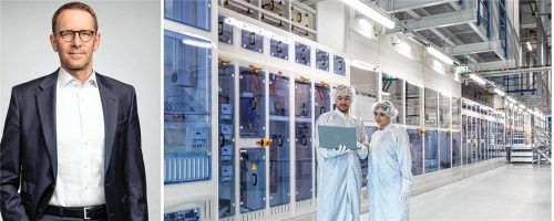 Wacker-Chef Dr. Christian Hartel möchte seine Wachstumshoffnung Polysilicon eigenständig machen. Hier wird in Burghausen Polysilizium für den Halbleitermarkt und künstliche Intelligenz hergestellt. Fotos Wacker Chemie