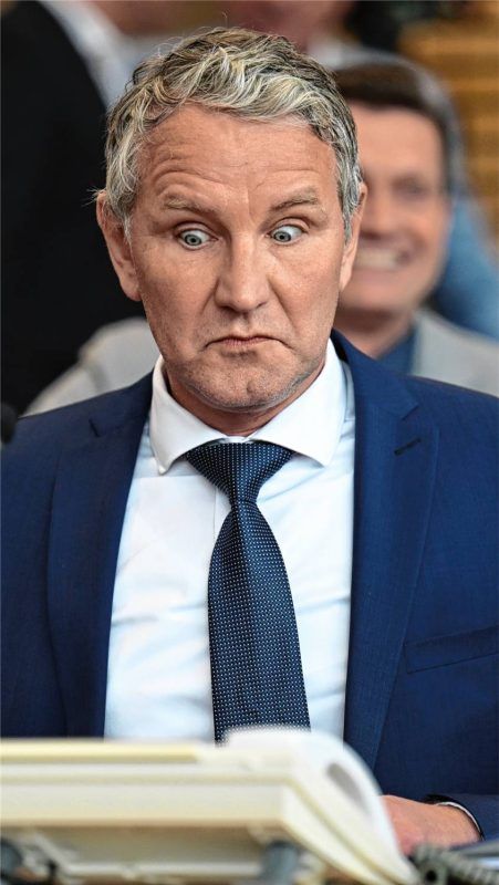 AfD-Fraktionschef Björn Höcke sitzt im Plenarsaal des Thüringer Landtags. Foto dpa