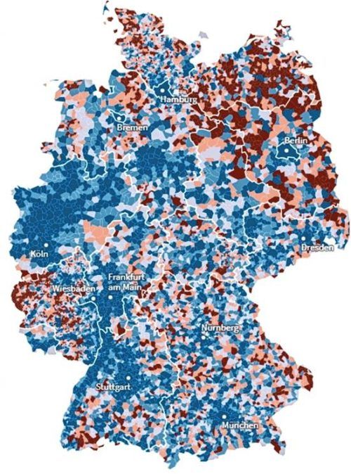 Eine interaktive Karte zeigt die Ergebnisse der Studie des Instituts der deutschen Wirtschaft. Foto Institut der Deutschen Wirtschaft, re