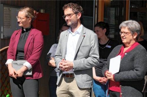 Grußworte zum Jubiläum sprachen (von links) Johanna Rosin, Johannes Zistl und Monika Langer. Foto Merk