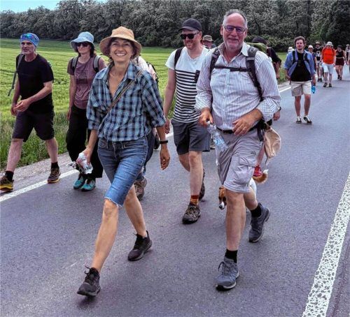 Heike und Gerd Maas haben am Versöhnungsmarsch beim Treffen der Sudetendeutschen im tschechischen Brno (Brünn) teilgenommen.Fotos  Privat