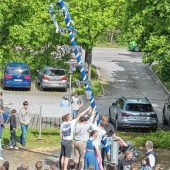 Traditionelles Maibaumaufstellen am Gymnasium
