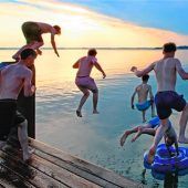 …und ab in den Chiemsee!