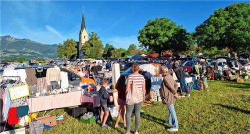 Auf der Nußdorfer Festwiese herrschte beim Flohmarkt bei schönstem Wetter reges Treiben. Foto re