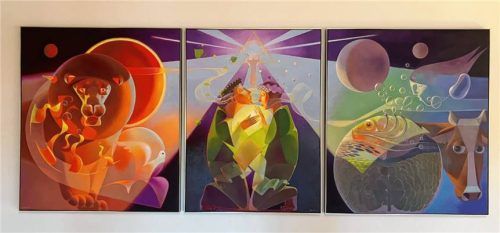 Christian Hubas Triptychon „Sonnengesang“. Foto H.Reiter