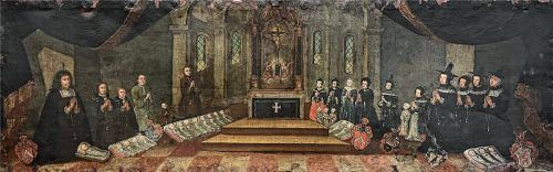 Das Stifterbild zeigt ein Stück Chiemgauer Ortsgeschichte auf ganz besonderem Untergrund. Eine Kupfertafel in dieser Größe war für das anfängliche 18. Jahrhundert ausgesprochen selten. Dargestellt ist die Hofwirtsfamilie Mayr aus Niederaschau. Später ließ Erbin Anna Maria Mayr das Gemälde um ihre Familie erweitern. Foto re