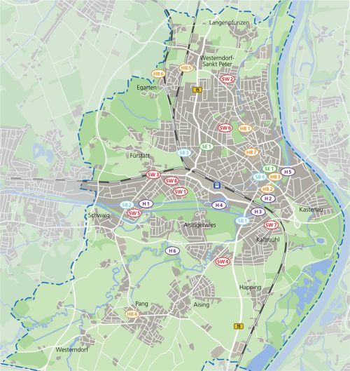 Eine Übersicht über die Baustellen und Bauarbeiten, die momentan in der Stadt Rosenheim laufen. Klinger