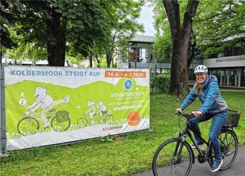 Natürlich ist auch Veronika Winkler, Mobilitätsmanagerin der Stadt, die zusammen mit Klimaschutzmanager Thomas Ertl für Kolbermoor das Stadtradeln organisiert, in den kommenden Wochen immer wieder dabei. Foto Thomae