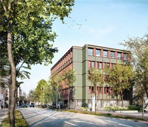 So könnte das neue Verwaltungsgebäude an der Rathausstraße bald aussehen. Foto Visualisierung Stadt Rosenheim