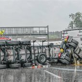 Umgekippter Milchlaster: A8  Stunden gesperrt