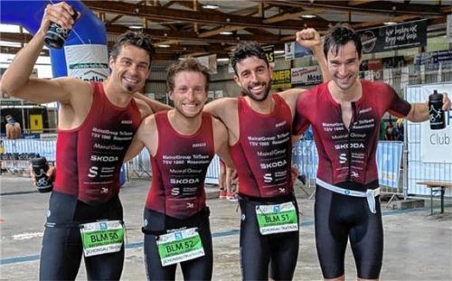Bayernliga-Meister: Leonhard Mandl, Noah Steigmiller, Manuel Maier und Korbinian Sautter (von links).Foto re
