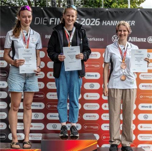 Das Podium der Damen: Amelie Huber, Jenny Bouhier und Elisabeth Sprenger (von links).Foto