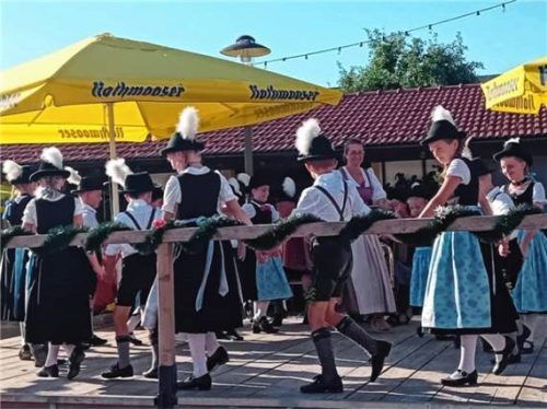Die Trachtenkinder begeisterten das Publikum beim Halfinger Dorffest mit ihren Auftritten. Foto Trachtenverein Halfing
