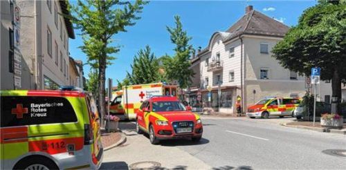 Ein Unfall mitten in Kolbermoor.Foto mw