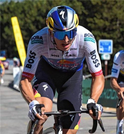 Florian Lipowitz, Kapitän des deutschen Rennstalls Red Bull-BORA-hansgrohe, belegt nach der dritten Etappe den siebten Platz.Foto IMAGO / Belga