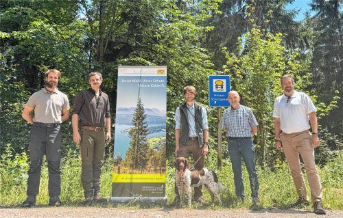 Im Schutzwald am Wildbarren waren Vertreter des Amtes für Ernährung, Landwirtschaft und Forsten, des Forstbetriebs Schliersee sowie der Gemeinde gemeinsam unterwegs. Foto re
