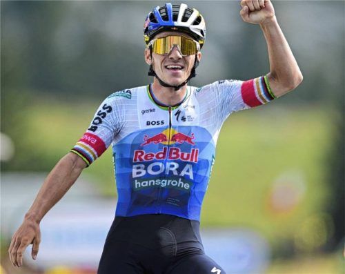 Remco Evenepoel bei seinem Sieg der 15. Etappe der Tour de France.Foto Imago
