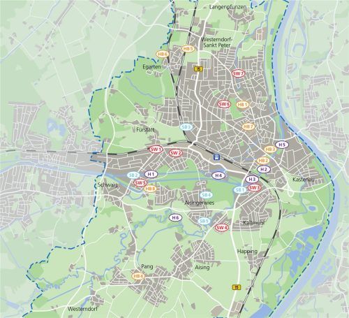 Eine Übersicht über die Baustellen und Bauarbeiten, die momentan in der Stadt Rosenheim laufen. Klinger