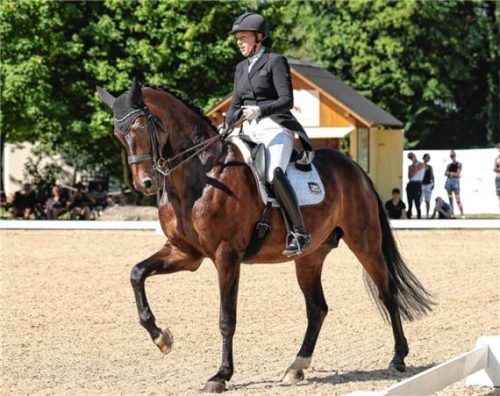Heimsieg: Sabrina Pauker mit Cinnamon M gewann die S**-Prüfung.Foto Hans Weitz