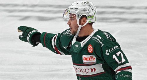Gibt schon die Richtung vor: Rosenheims neuer kanadischer Top-Center Jordy Bellerive. Hans-Jürgen Ziegler