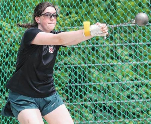 Nina Dück vom TSV Wasserburg wurde DM-Vierte im Gewichtwurf und gewann Bronze mit dem Team.