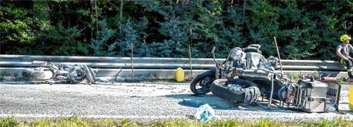 Schwerer Motorradunfall bei Chieming. 112News/P. Sailer