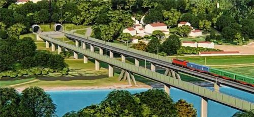 Umstritten: Zwischen Rosenheim und Stephanskirchen will die Bahn den Inn mit einer Brücke überqueren.

VISUALISIERUNG DEUTSCHE BAHN