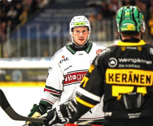 Wieder mit dabei: Starbulls-Angreifer Lewis Zerter-Gossage hat seine Blessur auskuriert und ist für den letzten Test der Rosenheimer wieder einsatzfähig.Marko Aleksic