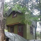 Prepper baut zweistöckiges Haus mitten im Wald