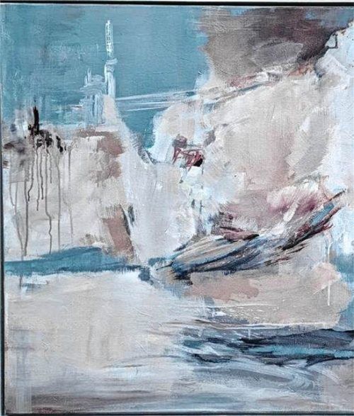 Ein Werk ohne Titel von Hanni Harzenetter in Acryl auf Leinwand. Ingeborg Benninghoven