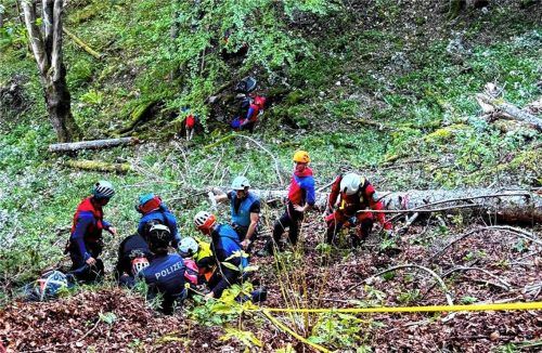 Eine junge Frau stürzte am Brünnstein rund 30 Meter in die Tiefe. Bergwacht Oberaudorf