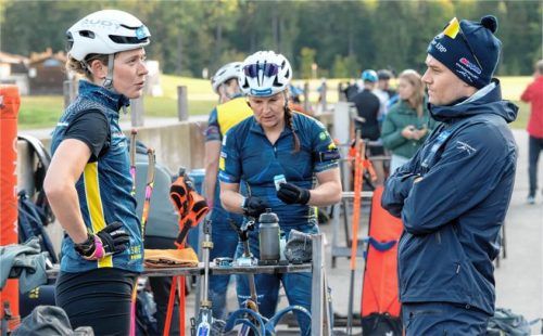 Elvira Öberg und Johannes Lukas während des Trainings in der Chiemgau Arena in Ruhpolding. Ernst WUkits